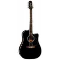 Takamine EF341DX Dreadnought, cutaway électro-acoustique, Black - Vue 1